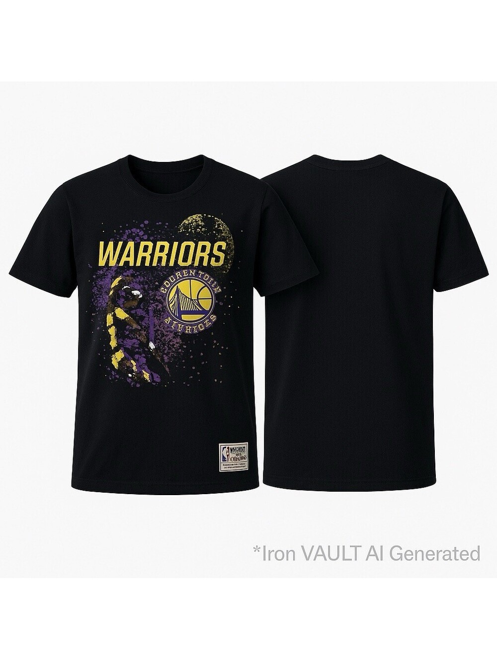 Golden State Warriors Hardwood Classics Mitchell & Ness Pixel Art Shirt Small